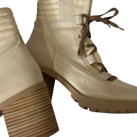 Dolce Vita Ivory Nollie Heeled Lace Up Combat Boots Booties Womens Size‎ 9.5 - Picture 8 of 12